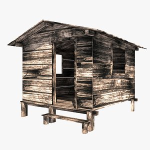 Medieval Hut - Wood Cabin 01 3D