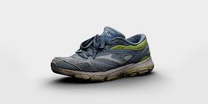 3D model Hyper Realistic Sports Shoe old Photogrammetry in High and Low Poly