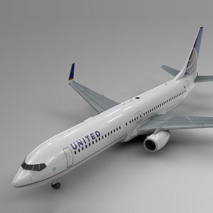 3D united airlines boeing 737-800 model