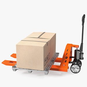 Lion Premium Hand Pallet Truck with Boxes Rigged