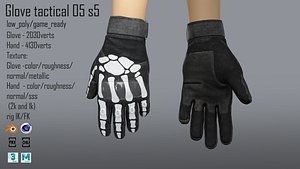 3D FPS hand glove tactical 05 s5