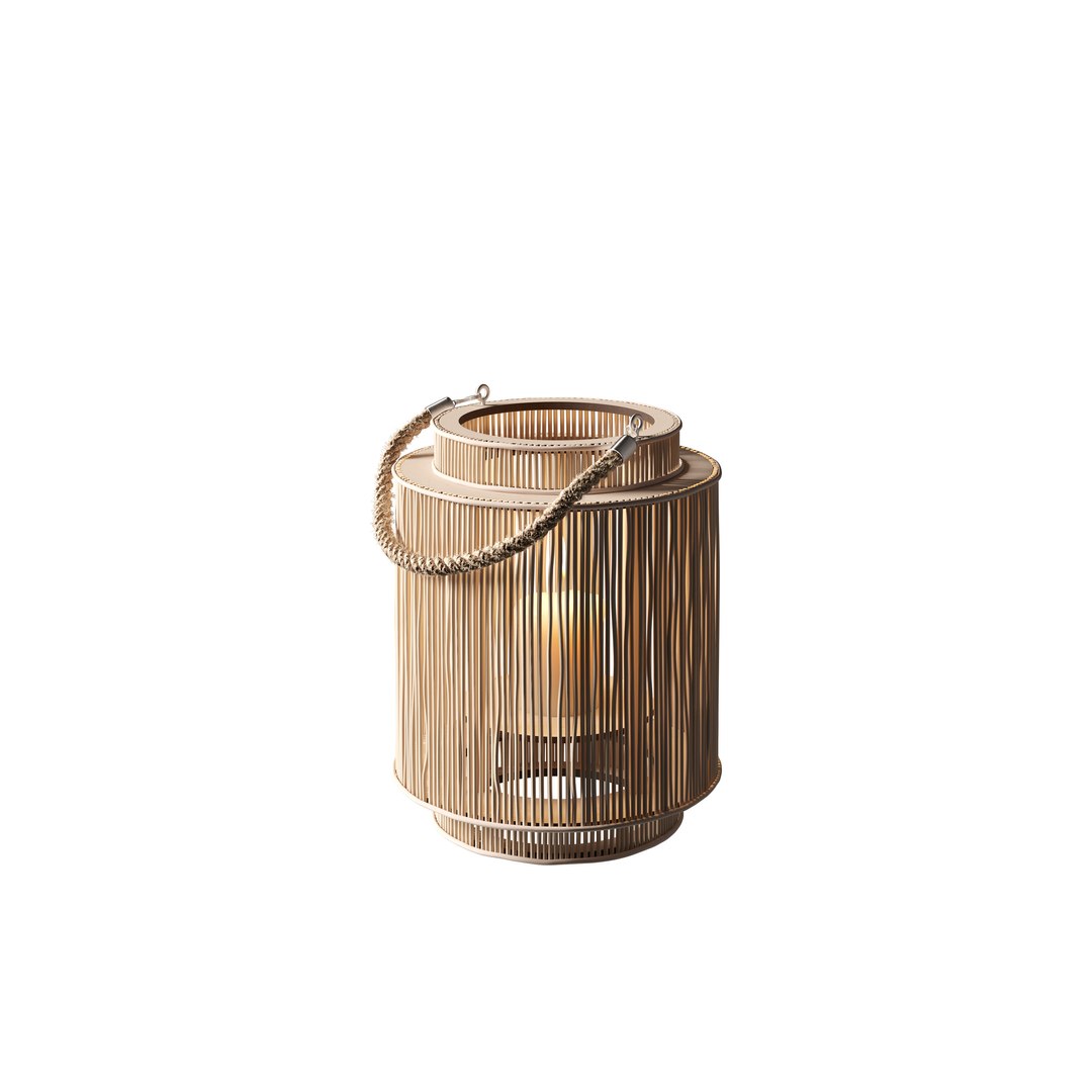 Next Color Palette Natural Rattan Lantern With Handle 3D Model ...