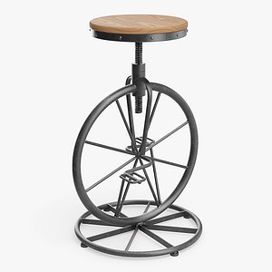 Adjustable Height Industrial Stool 05