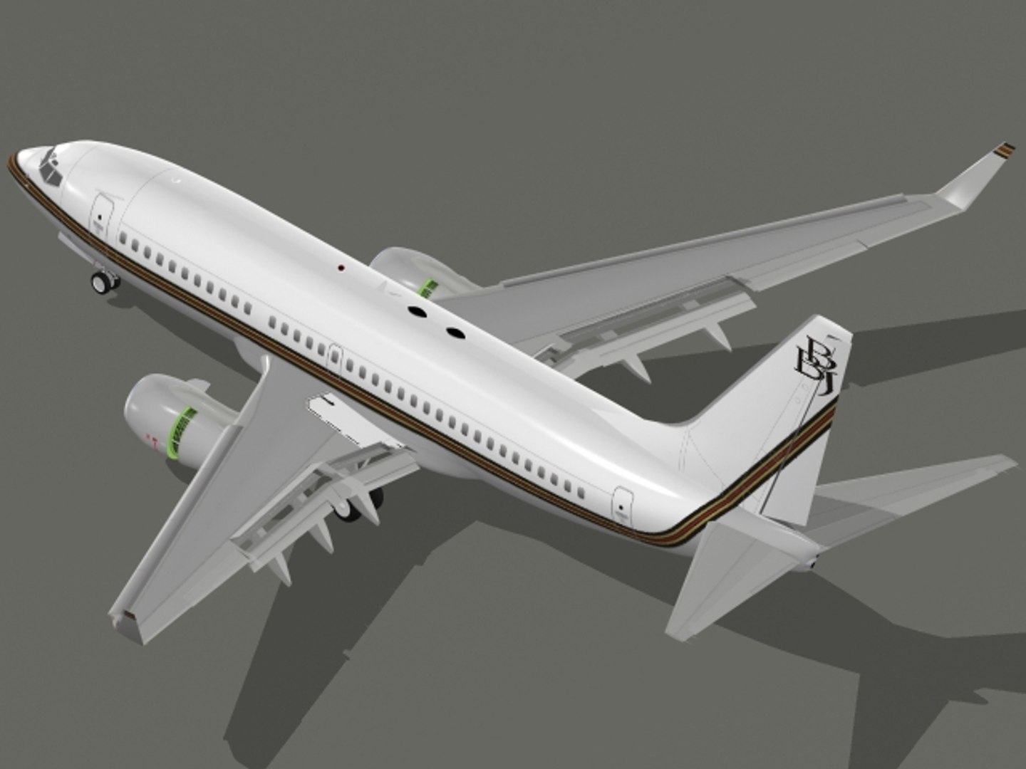 3ds max bbj airplane jet b