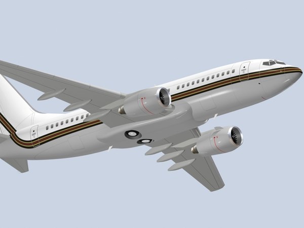 3ds Max Bbj Airplane Jet B