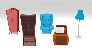Cartoon Furniture 01 3D model