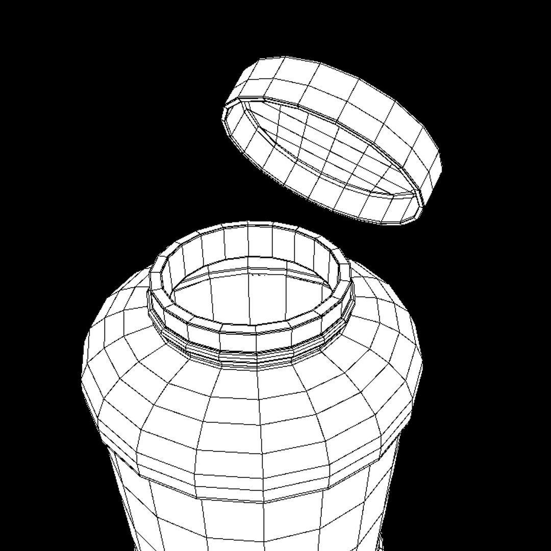 protein bottle 3d obj
