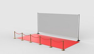 red carpet and backdrop 3D model 3D model