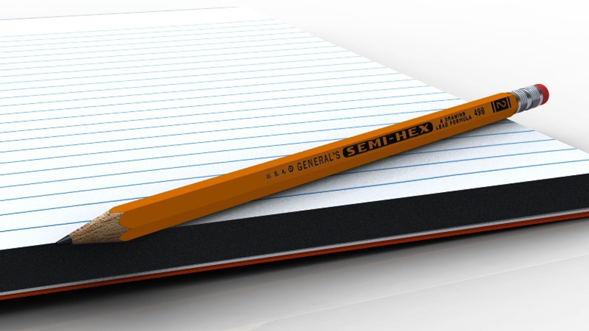 3d School Spiral Notebook Pencil