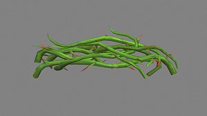 Cartoon Thorns bushes - Thorny plants 3D model