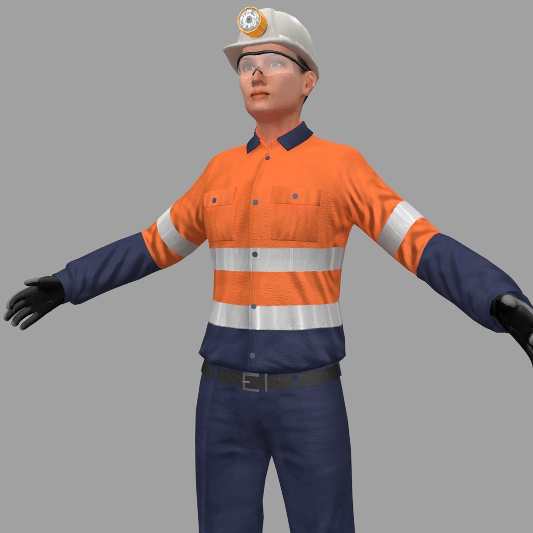 Female Miner Worker 3D Model - TurboSquid 1355839