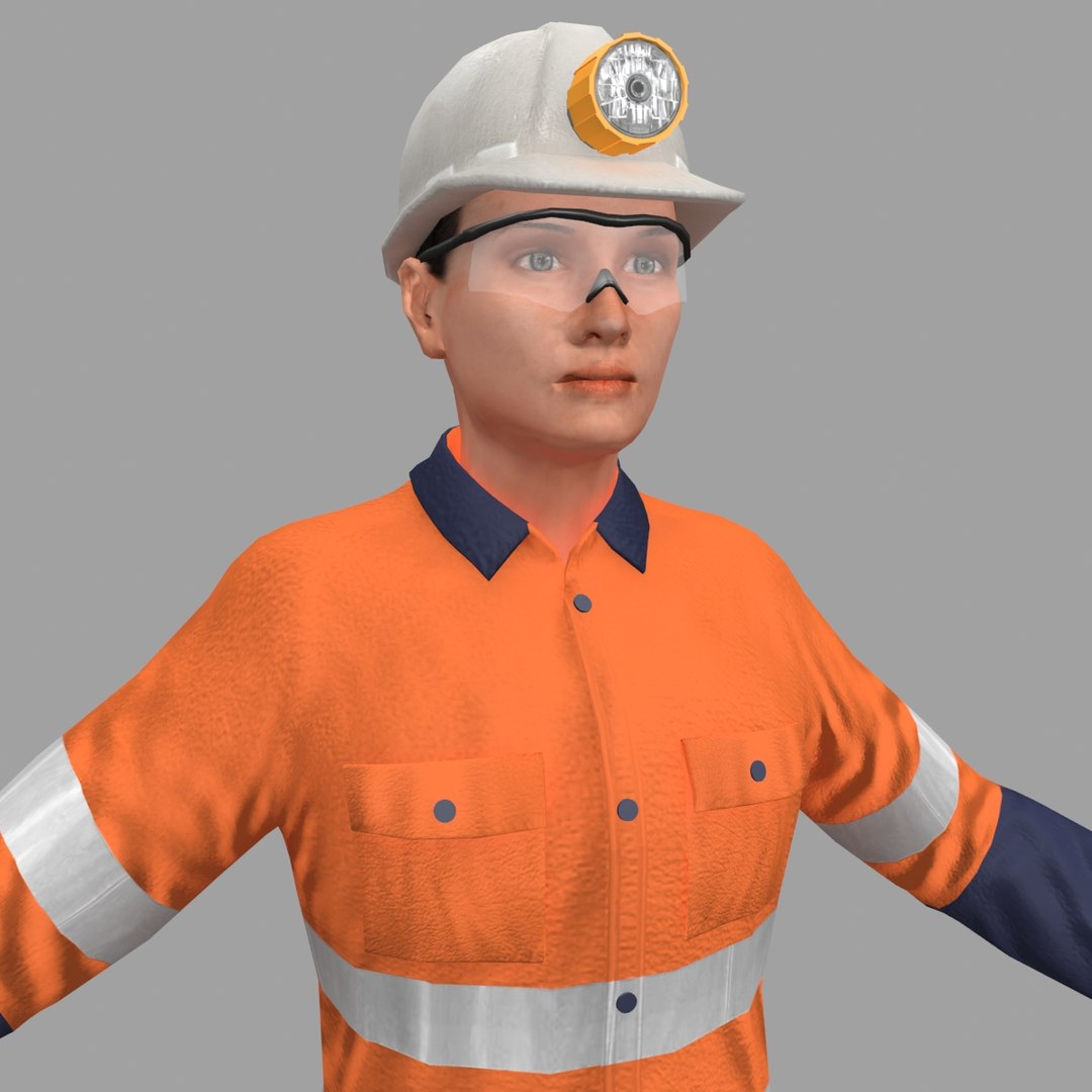 Female Miner Worker 3D Model - TurboSquid 1355839