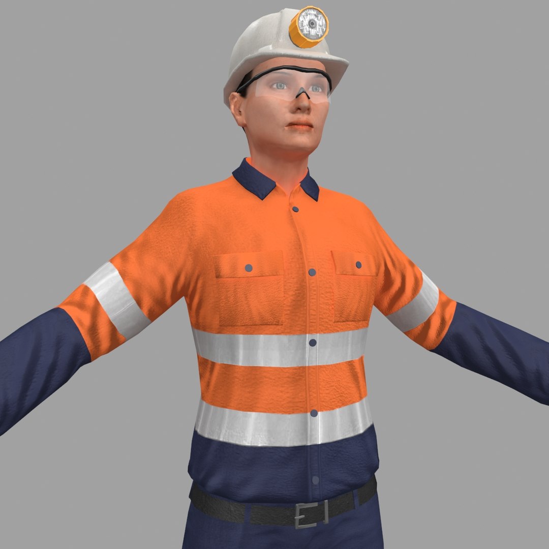 Female Miner Worker 3D Model - TurboSquid 1355839