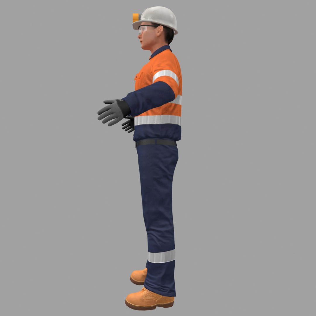 Female Miner Worker 3D Model - TurboSquid 1355839