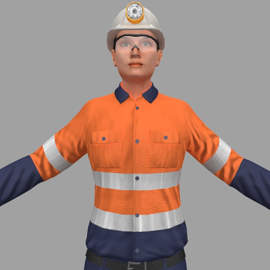 Female Miner Worker 3D Model - TurboSquid 1355839