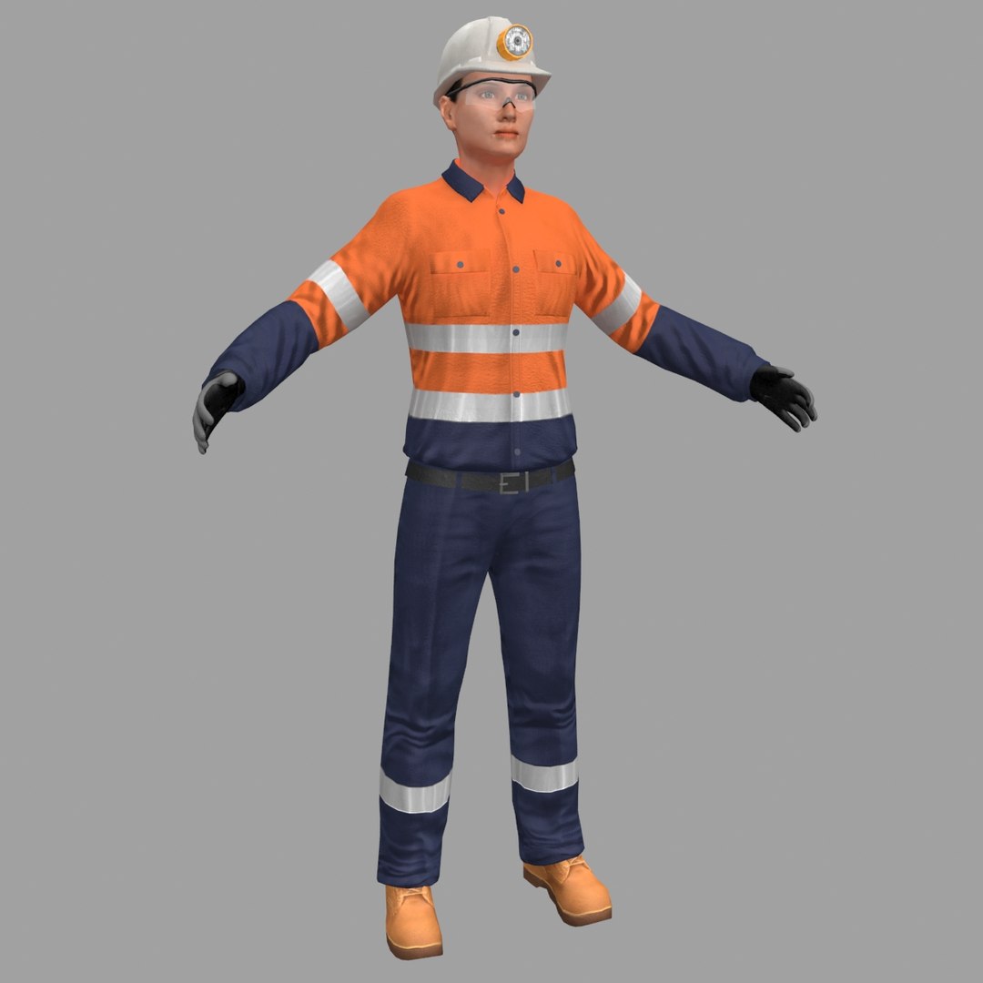 Female miner worker 3D model - TurboSquid 1355839