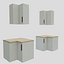 Kitchen furnitures down up corner 90 cm