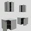Kitchen furnitures down up corner 90 cm