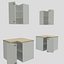 Kitchen furnitures down up corner 90 cm