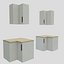Kitchen furnitures down up corner 90 cm
