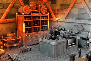 Medieval Bar Interior Kit model