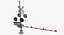 3D model railroad crossing gate road barrier
