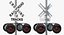 3D model railroad crossing gate road barrier