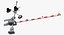 3D model railroad crossing gate road barrier