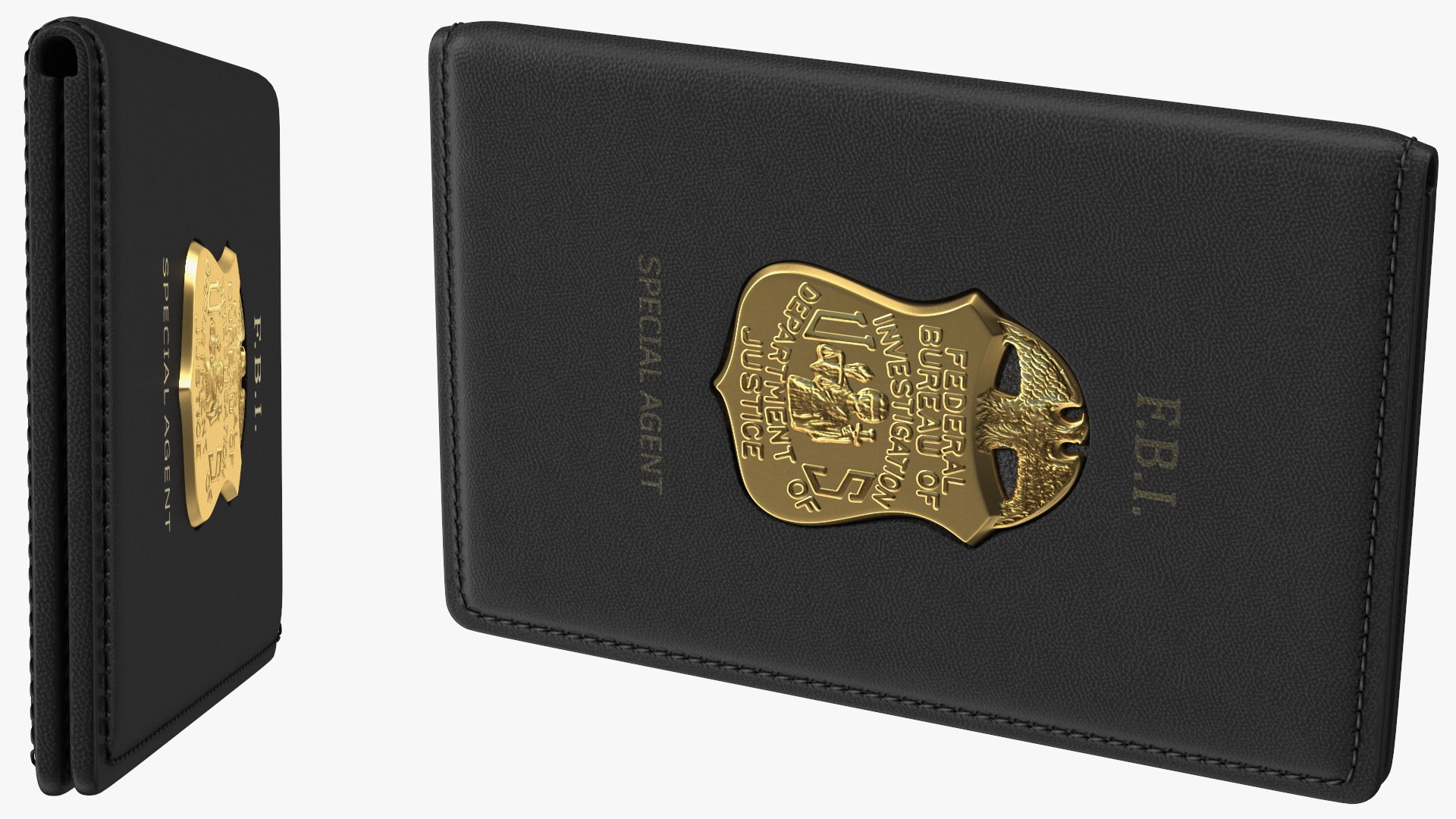 Federal Agent's Family Member Badge Leather ID Wallet Case