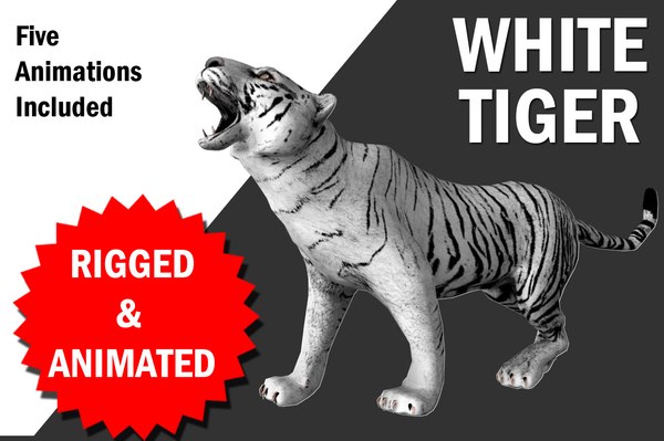 White tiger animation walk 3D model - TurboSquid 1367419