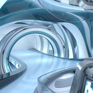 Sci-Fi Futuristic Energy Generator Room