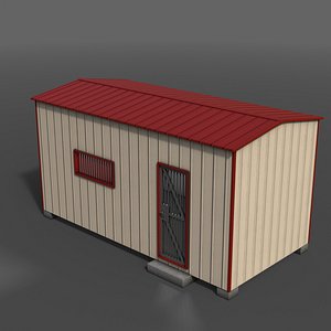3D PBR Shed House C 20ft V4 model