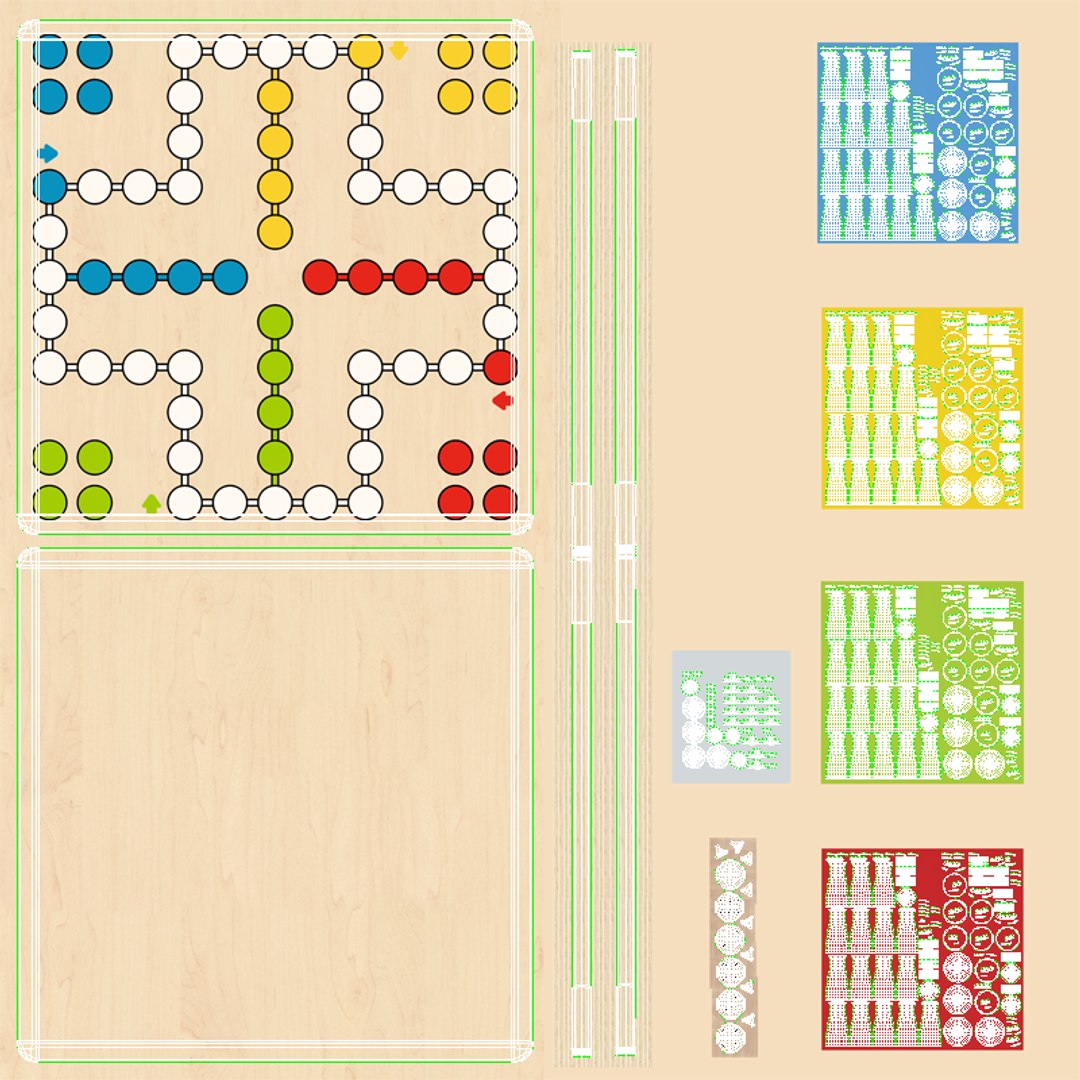 ludo wooden board 3d model