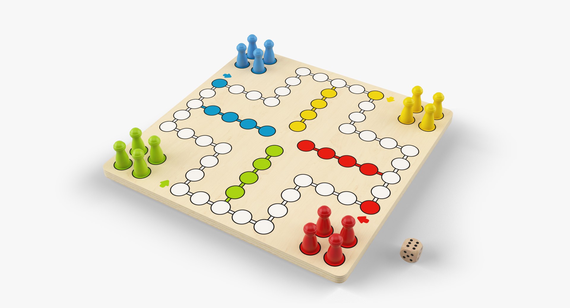 Ludo Wooden Board 3d Model