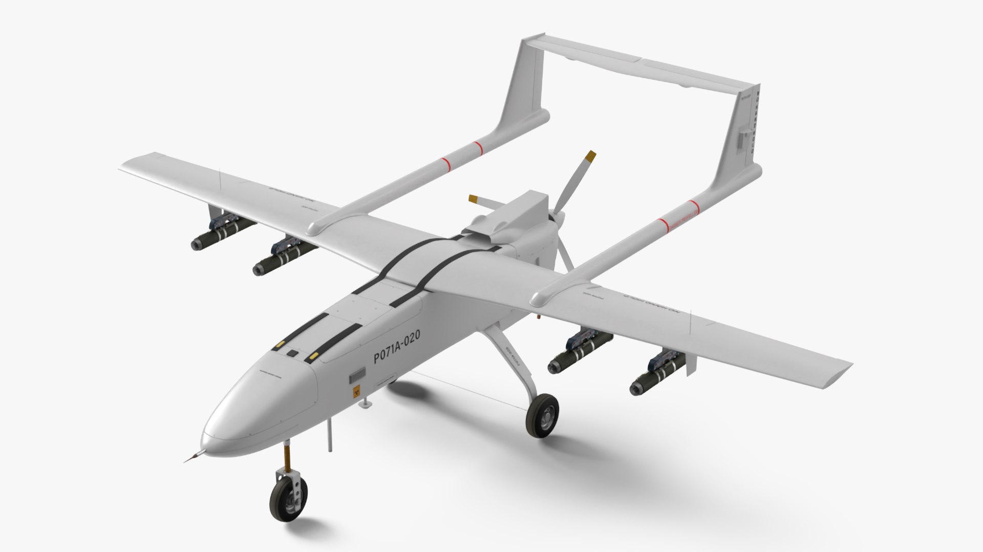 Iranian Drone Mohajer-6 White 3D model preview