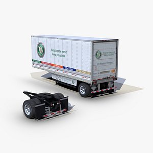 dry van trailer 28ft 3D model