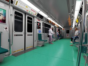 Modern Subway Metro Carriage Interior PBR Game Ready