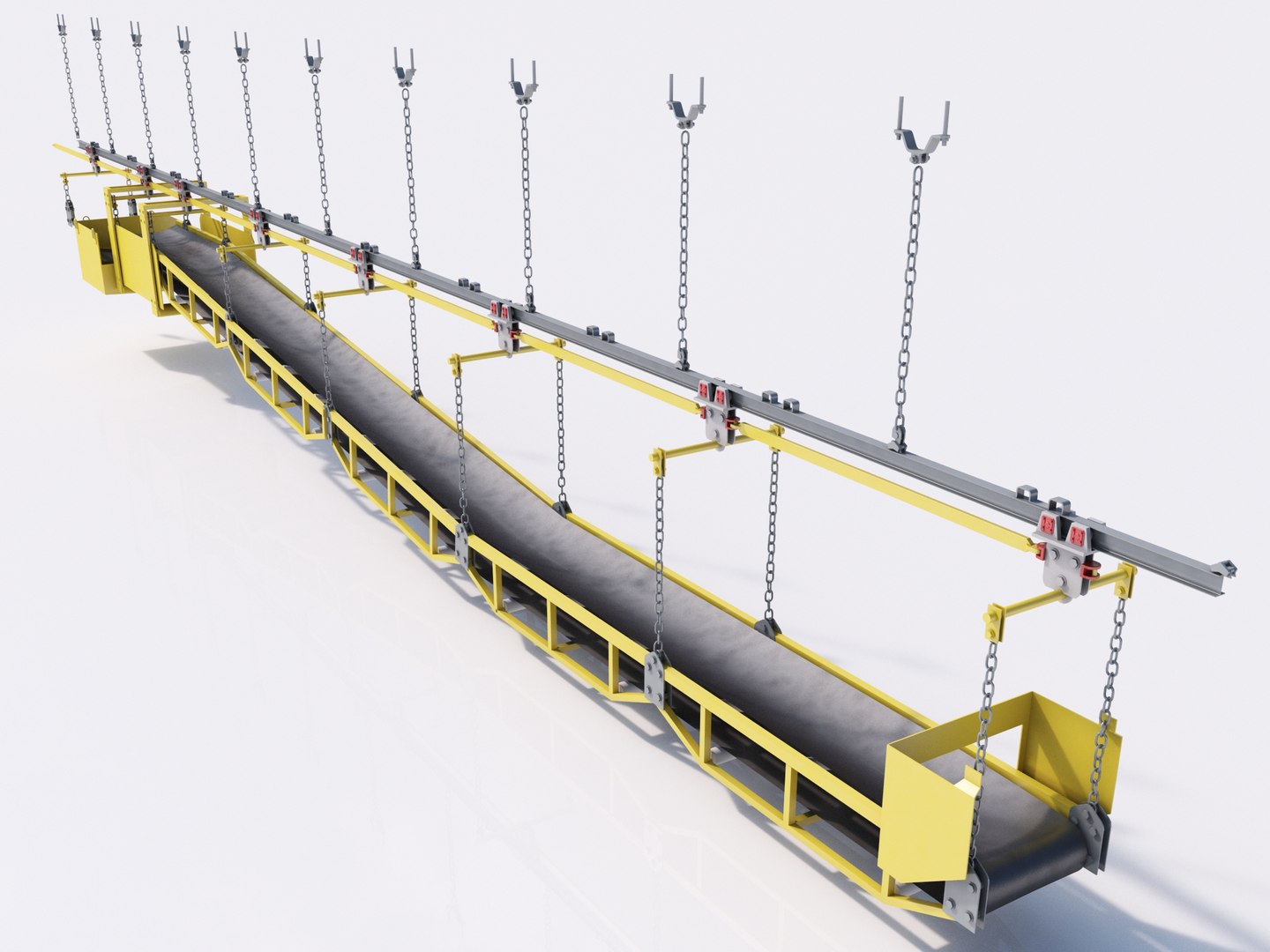 Underground Conveyor Belt Mining 3d Model