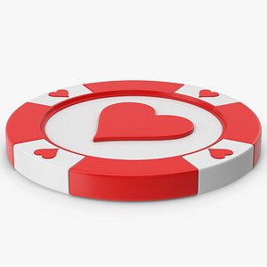 3D Casino Chip Heart model
