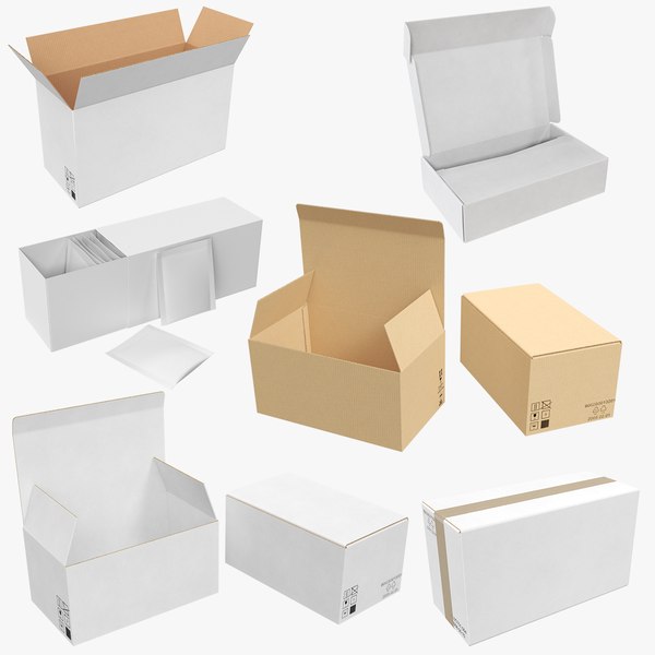 cardboard boxes 01 3D