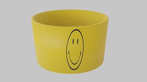 Low Poly Yellow Smiley Face Glass Pencil Case
