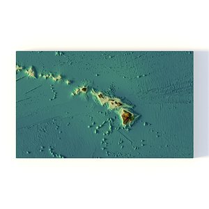 3D Hawaii 3D relief without water C4D OBJ STL