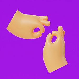 3D Cartoon Hands OK Pose Illustration Emoji Low-poly 3D model