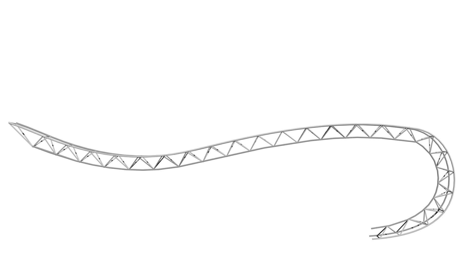 Curved Truss Structure 3D - TurboSquid 1377959