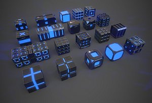 3D Sic-Fi Box Collection Metal model