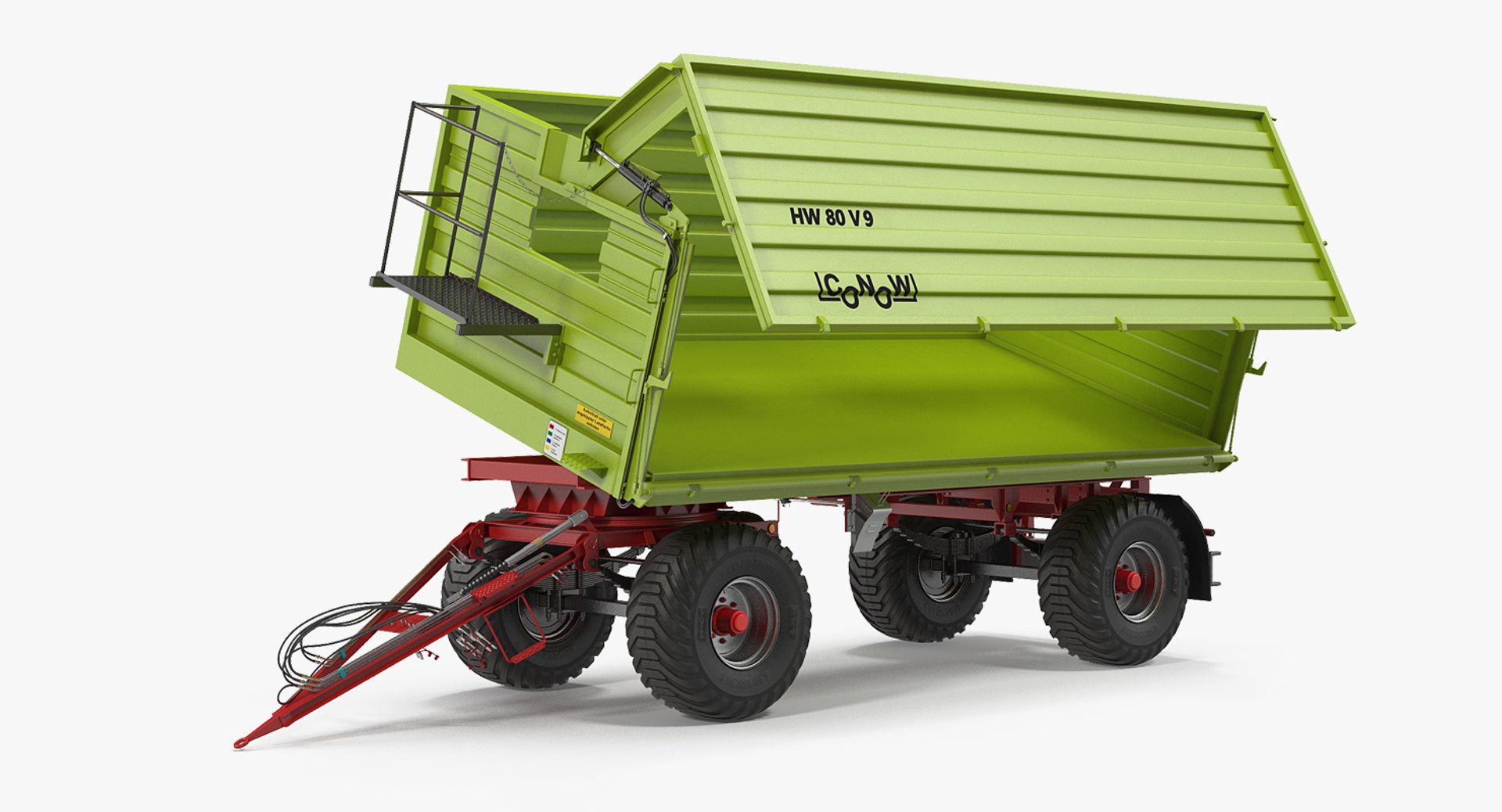 Conow HW-80 Trailer Clean Rigged 3D model preview