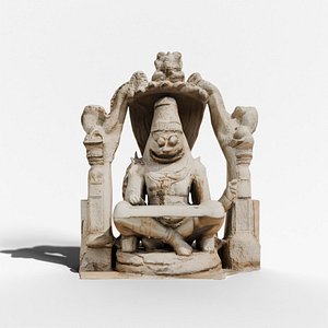 3D Hampi Lakshmi Narasimha Temple Statue model