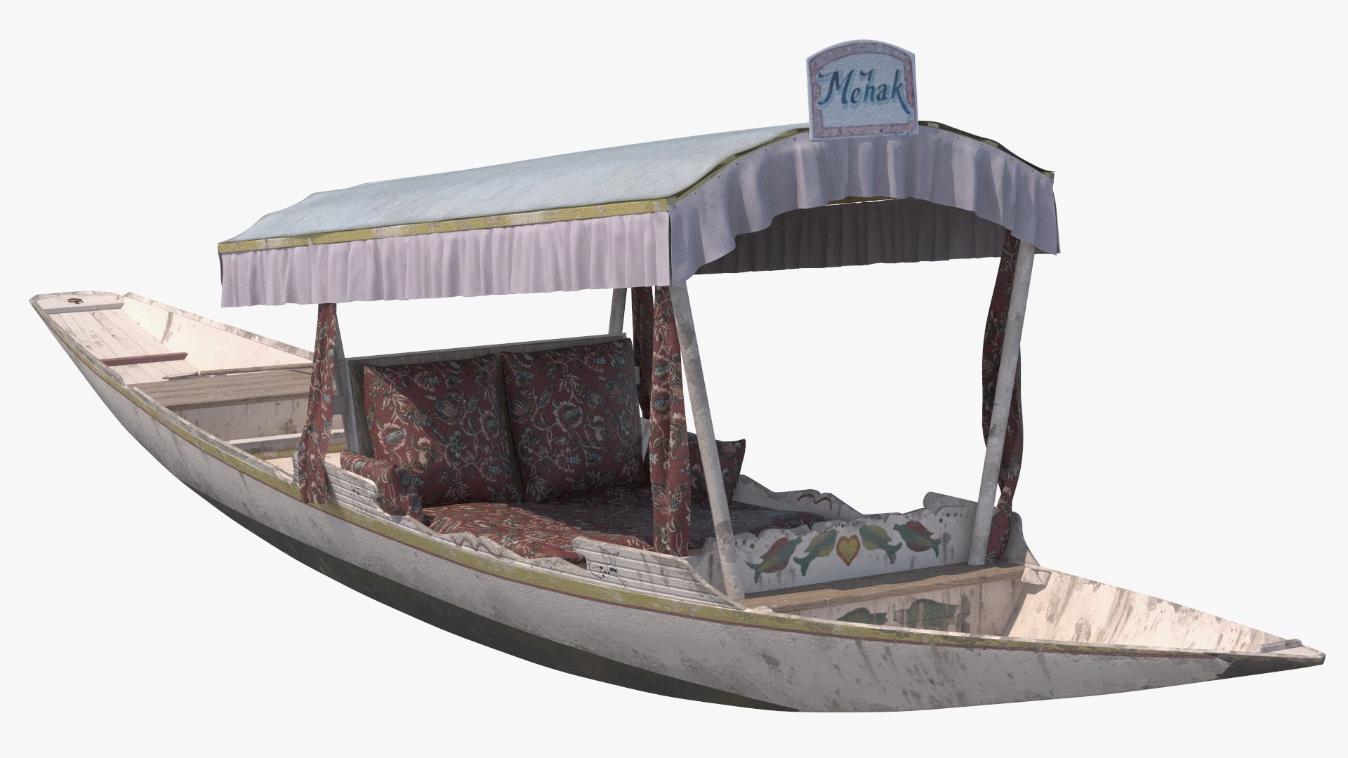 Shikara River Glider White Old 3D model preview