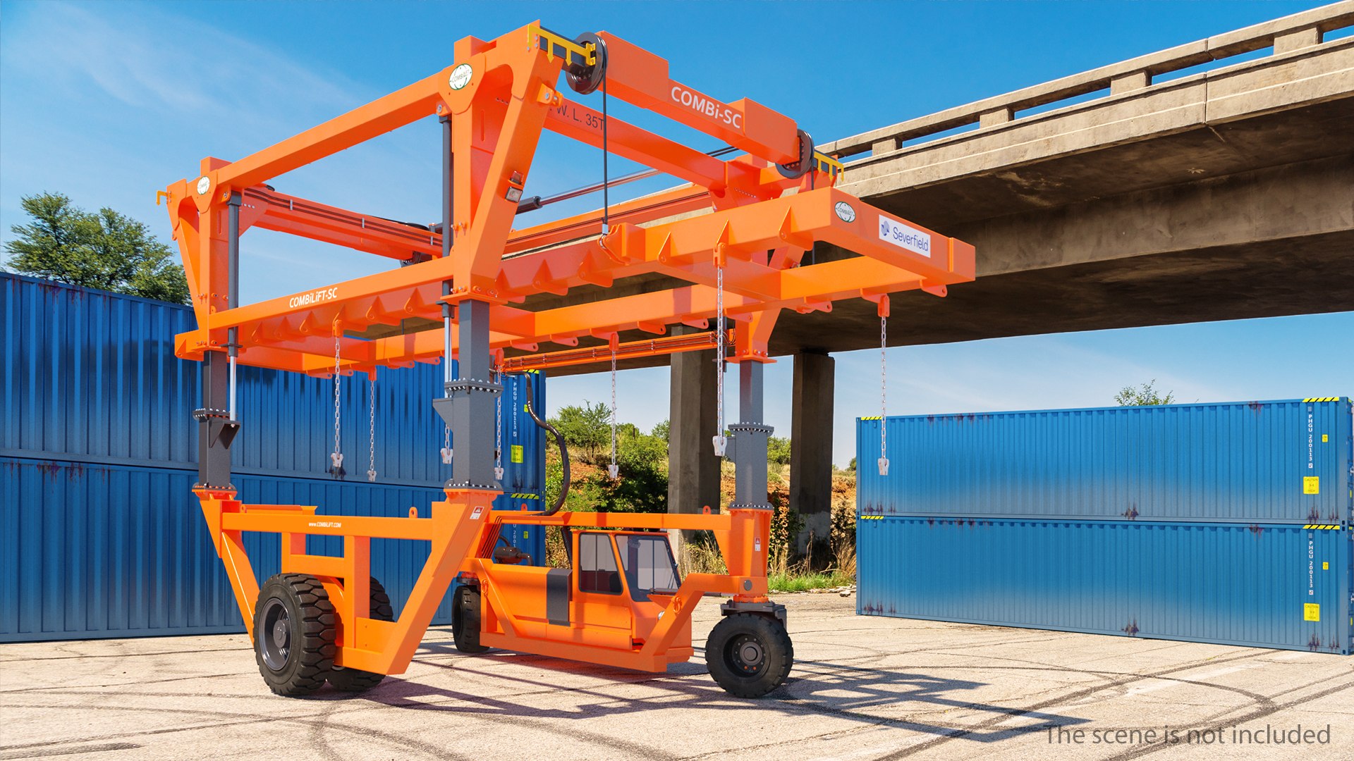 Straddle Carrier Combilift SC Clean Rigged 3D model preview