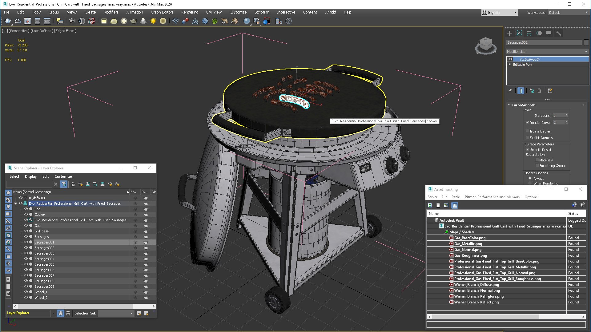 3D Evo Residential Professional Grill Cart with Fried Sausages https://p.turbosquid.com/ts-thumb/Dv/LGneQ3/4W/evoresidentialprofessionalgrillcartwithfriedsausagesc4dmodel024/jpg/1725128170/1920x1080/fit_q87/e6058a1ea6c9cb9057360291ef2512dd29384238/evoresidentialprofessionalgrillcartwithfriedsausagesc4dmodel024.jpg